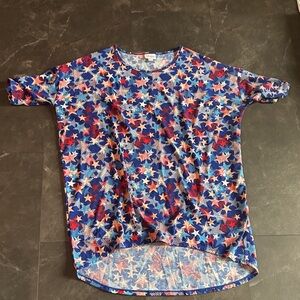LuLaRoe Kids Starry Blue and Red Tee 20